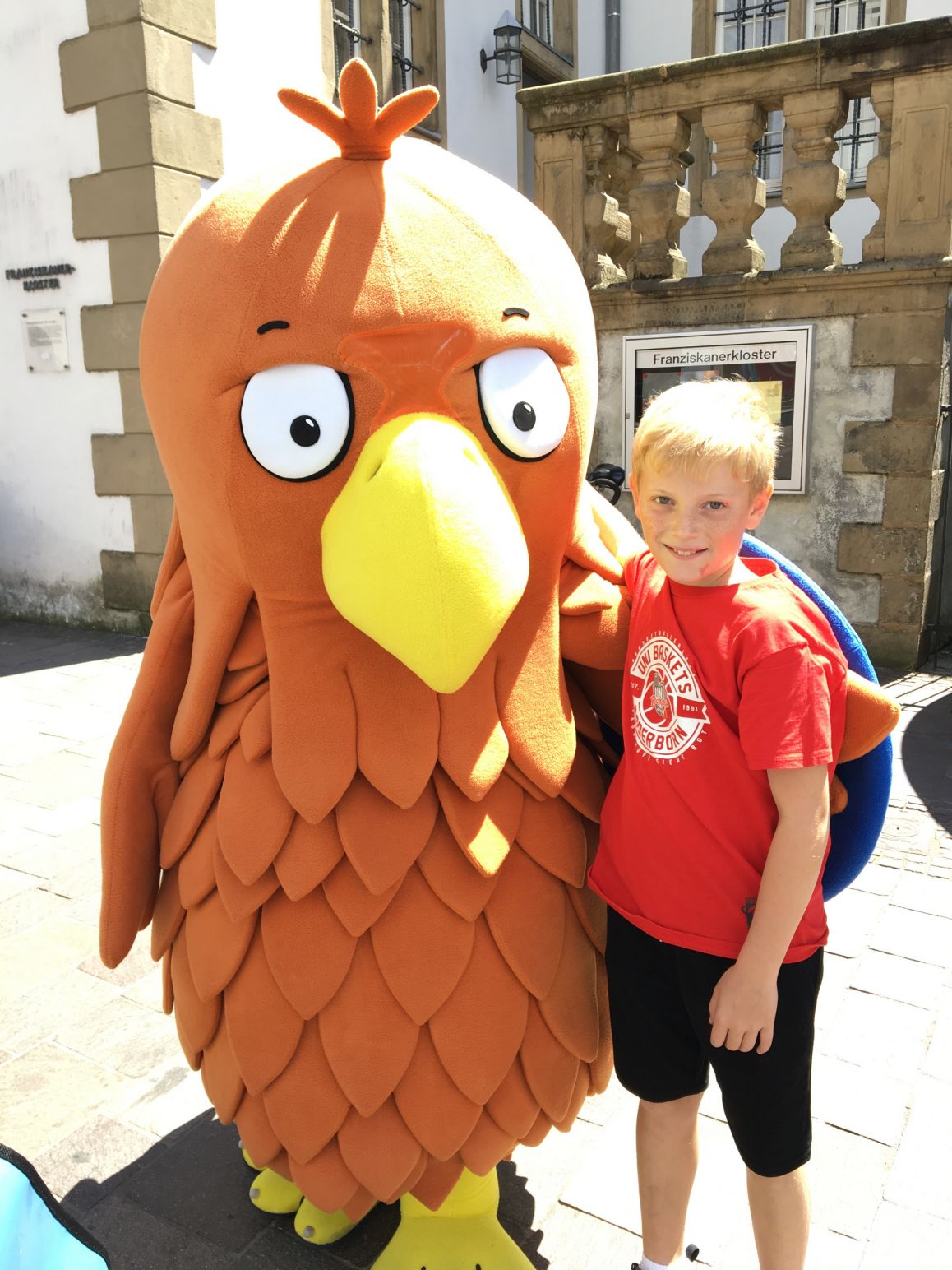 Falko in der Fußgängerzone Paderborn